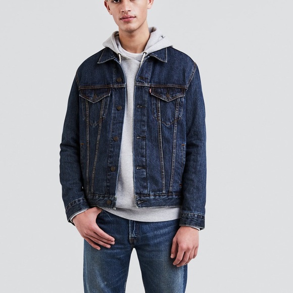 levi's trucker jacket dark stonewash